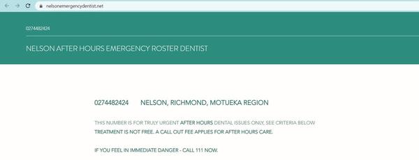nelson emergency after hours dentist